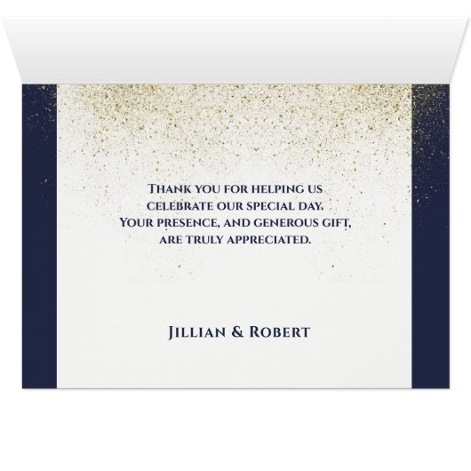 Navy & Gold Stardust, foto bruiloft Hartelijk dank (Binnen Horizontaal (Onder))
