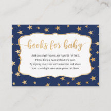 Navy Gold Stars-boekenkaart