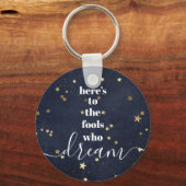 Navy Gold Stars Dwazen die dromen citaat typografi Sleutelhanger (Voorkant)