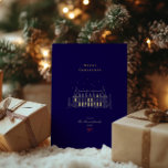 Navy & Gold Stijlvol Vrolijk Kerstfeest Chic Folie Feestdagenkaart<br><div class="desc">Perfect om te delen met vrienden,  familie en collega's,  het elegante ontwerp en het moderne kleurenpalet maken het ideaal voor diegenen die een chique en verfijnde stijl waarderen. Voeg een onvergetelijke,  feestelijke touch toe aan uw seizoenswensen met deze tijdloze vakantiepas!</div>