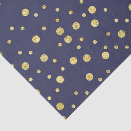 Navy Gold Stippen Chic Tissue Papier (Detail)