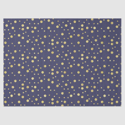 Navy Gold Stippen Chic Tissue Papier (Voorkant)
