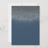 Navy Gold String Lights  Engagement Party Kaart (Achterkant)