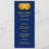 Navy Gold Tall Beach Wedding Menu Sjabloon (Voorkant)