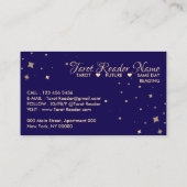 Navy Gold Tarot Reader Sterren Maan Zon Celestial Visitekaartje (Achterkant)