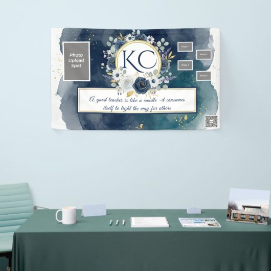 Navy Gold Teacher Appreciation Photo Banner (Beurs)