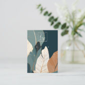 Navy Gold Tropical Logo Oorbel Ketting Display Visitekaartje (Staand voorkant)