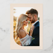 Navy & Gold Tropical Pineapple Wedding Folie Uitnodiging (Achterkant)