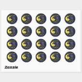 Navy Gold Twinkle Little Star 1e verjaardag Ronde Sticker (Vel)