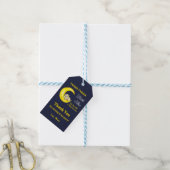Navy Gold Twinkle Little Star Cadeaulabel (Met Touw)