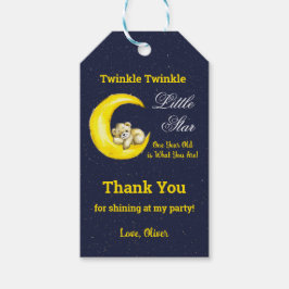 Navy Gold Twinkle Little Star Cadeaulabel