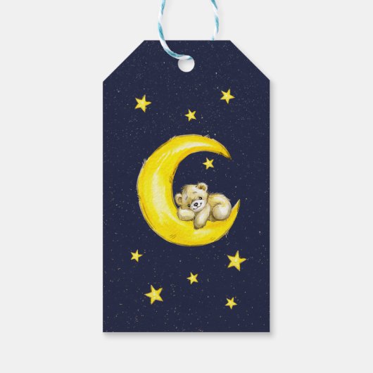 Navy Gold Twinkle Little Star Cadeaulabel (Achterkant)