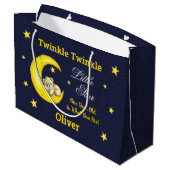 Navy Gold Twinkle Little Star Groot Cadeauzakje (Achterkant Gekanteld)