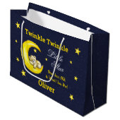 Navy Gold Twinkle Little Star Groot Cadeauzakje (Voorkant Gekanteld)