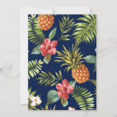 Navy & Gold | Uitnodiging tot Tropische zomerwedde (Achterkant)