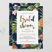 Navy & Gold | Uitnodiging voor Tropische Bridal (Voorkant / Achterkant)