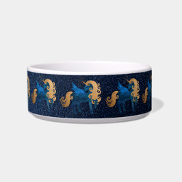 Navy Gold Unicorn Pet Feeding Bowl Voerbakje