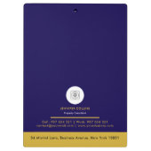 Navy Gold Vastgoed Logo Pro Klembord (Achterkant)