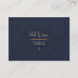 Navy & Gold Velvet Luxe Trouwtafel Plaatskaartje
