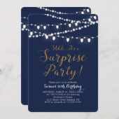 Navy & Gold | Verrassende 60e verjaardag Kaart (Voorkant / Achterkant)