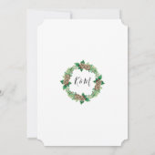 Navy Gold Waterverf Holly Wreate Vrijgezellenfeest Kaart (Achterkant)