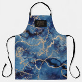 Navy Gold Waves Beautician Salon Monogram Schort (Voorkant)