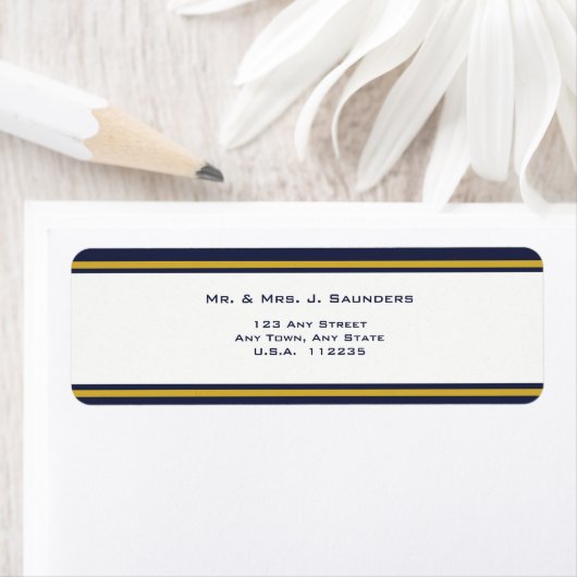 Navy & Gold Wedding Etiket (Insitu)