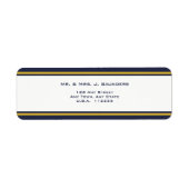 Navy & Gold Wedding Etiket (Voorkant)