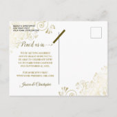 Navy & Gold Wedding Save the Date Kalender Foto Aankondigingskaart (Achterkant)