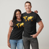 Navy Gold Wereldkaart T-shirt (Unisex)
