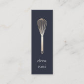 Navy & Gold Whisk Logo | Chef Catering Bakery Mini Visitekaartje (Voorkant)