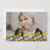 Navy, Gold & White Afstuderen 2 Fotouitnodiging Kaart (Achterkant)