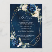 Navy Gold White Champagne Ivory Geometric Details Informatiekaartje (Voorkant)