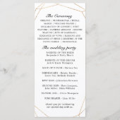 Navy Gold White Champagne Ivory Geometric Wedding Programmakaart (Achterkant)