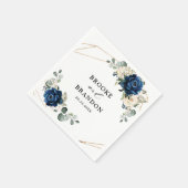 Navy Gold White Champagne Ivory Geometric Wedding Servet (Hoek)