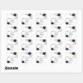 Navy Gold White Champagne Ivory Geometric Wedding Vierkante Sticker (Vel)