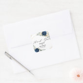 Navy Gold White Champagne Ivory Geometric Wedding Vierkante Sticker (Envelop)