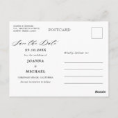 Navy Gold White Champagne Ivory Roos Save the Date Briefkaart (Achterkant)