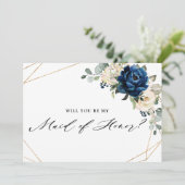 Navy Gold White Ivory, zal je mijn zegen zijn Kaart (Staand voorkant)