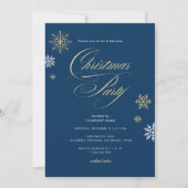 Navy Gold White Sneeuwvlok Kantoor Kerstfeest Kaart (Voorkant)