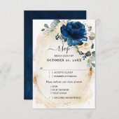 Navy Gold Witte Champagne Ivoor Rozen RSVP (Voorkant / Achterkant)