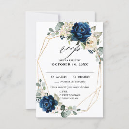 Navy Gold Witte Champagne Ivoor Rozen RSVP