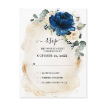 Navy Gold Witte Champagne Ivoor Rozen RSVP