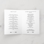 Navy Gold Wreath Celebrating Life Funeral Programm Folie Wenskaart (Binnenlaag)