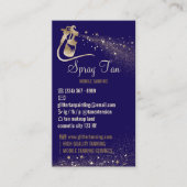 Navy Golden Aftercare Instructions Spray Tanning Visitekaartje (Voorkant)