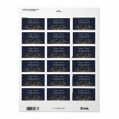 Navy & golden floral Address Label (Full Sheet)