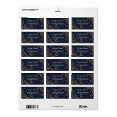 Navy & golden floral Address Label (Full Sheet)