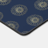 Navy | Golden Zinnia Flower Medallions Bureaumat (Hoek)