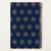 Navy | Golden Zinnia Flower Medallions Notitieboek (Achterkant)