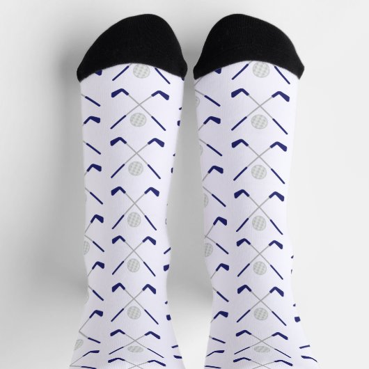 Navy Golf Clubs Pattern Socks Sokken (Top)